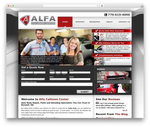 Alfa Collision WordPress theme - alfacollision.com