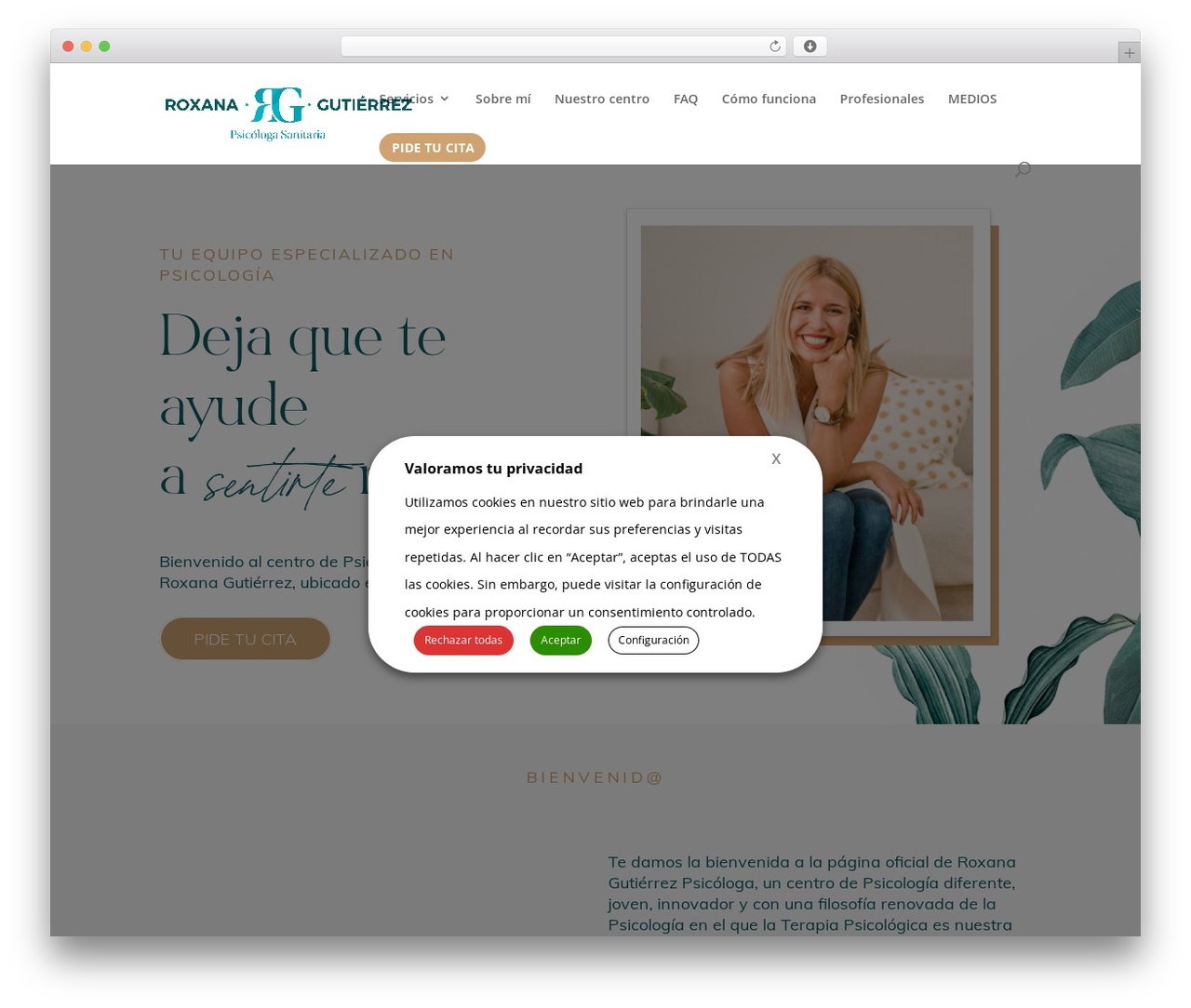 Divi theme WordPress - roxanagutierrezpsicologa.com