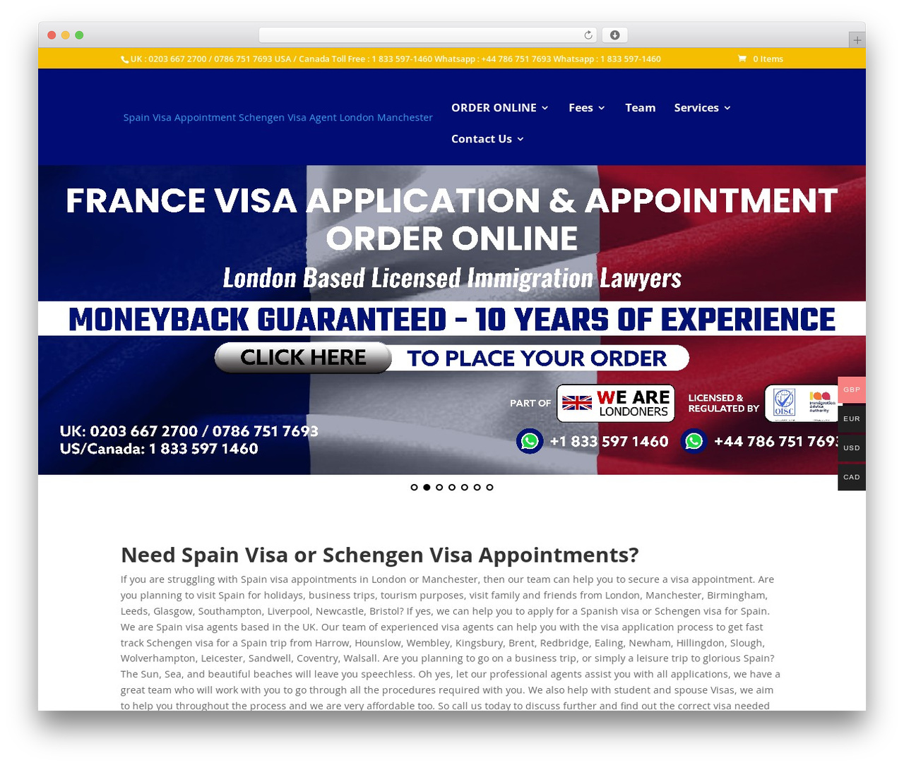 Divi theme WordPress - spainvisaagents.com