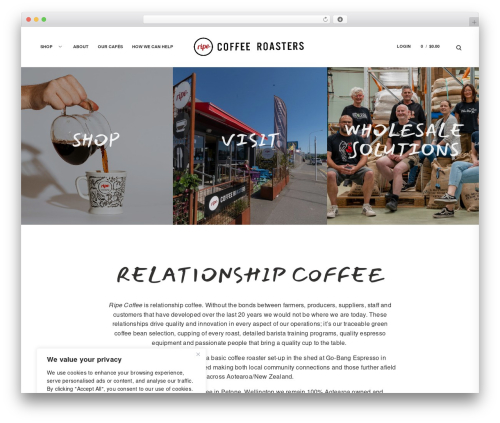 Millennio WordPress theme - ripecoffee.com