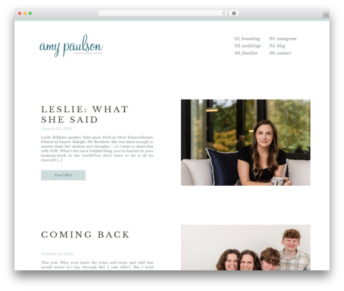 Showit WordPress theme - amypaulsonblog.com