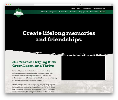 Theme WordPress customTheme - campnotredame.com
