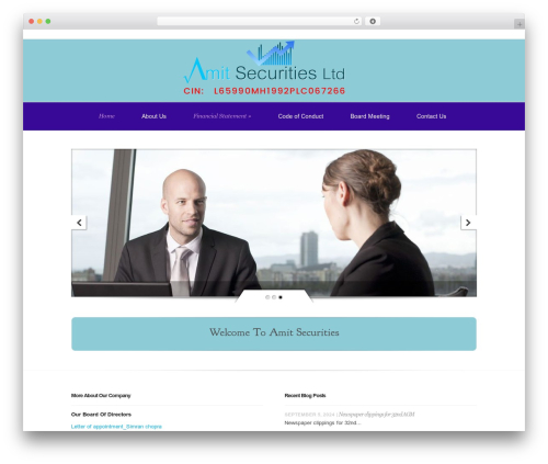 WordPress theme Evolution - amitsecurities.com