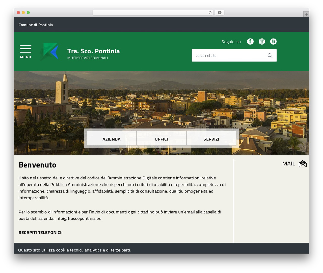WordPress theme SitoPA - Comune - trascopontinia.eu