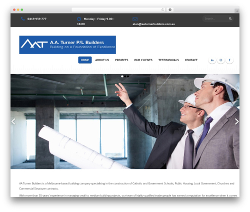 Builder top WordPress theme - aaturnerbuilders.com.au