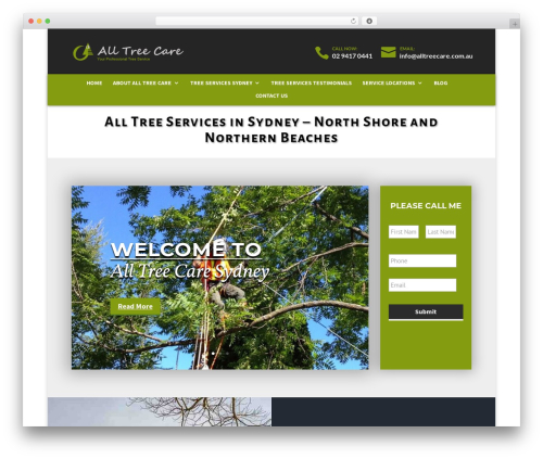 Aspen footer editor WordPress plugin - alltreecare.com.au