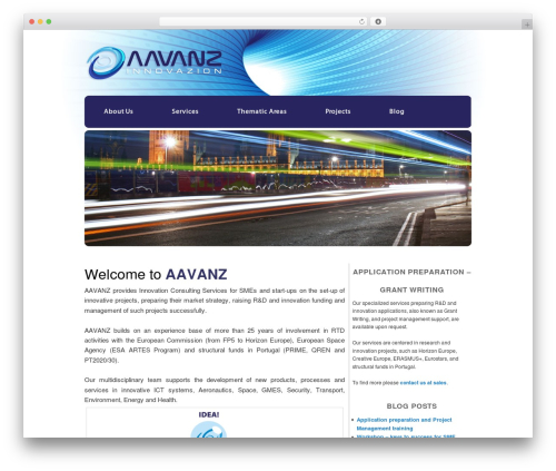 Nuno theme WordPress theme - aavanz.biz