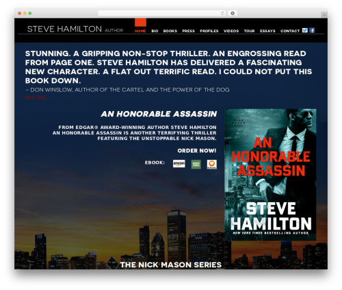 Steve Hamilton WordPress theme - authorstevehamilton.com