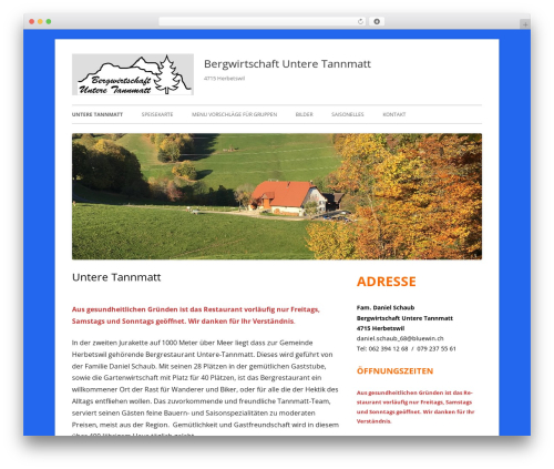 Tiny Framework top WordPress theme - untere-tannmatt.ch