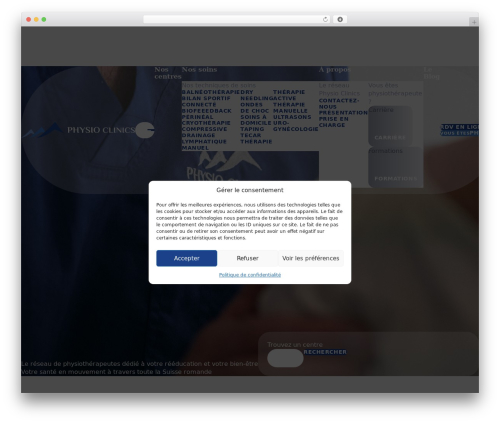 WordPress theme Physioclinics - physio-clinics.ch