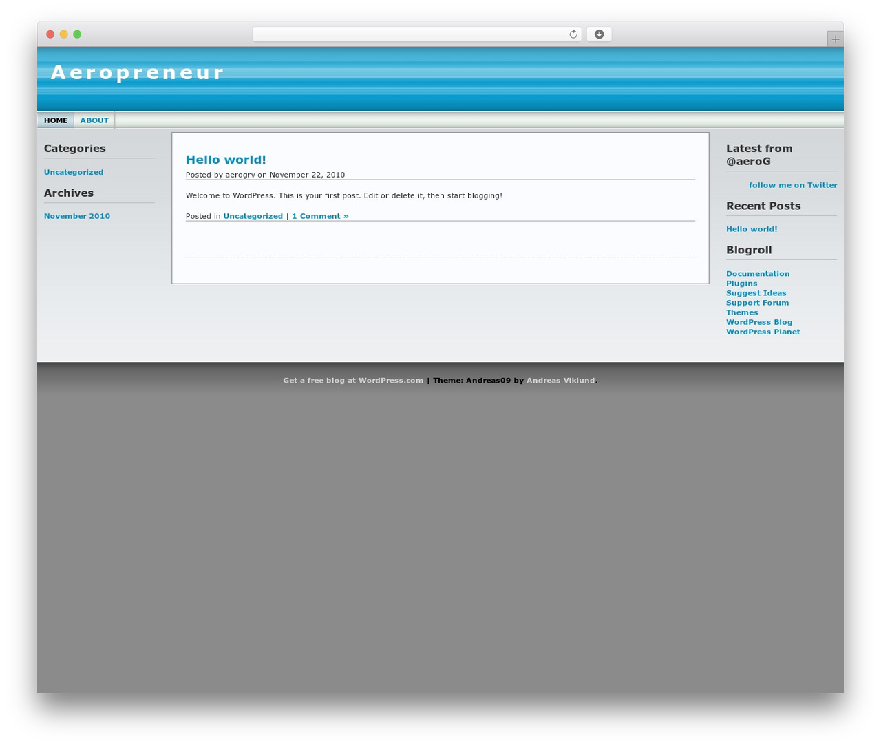 WordPress website theme Andreas09 - aeropreneur.com