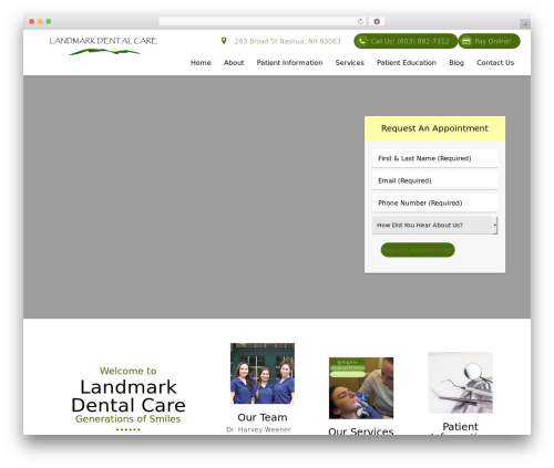 DoctorGenius Framework WordPress theme - landmarkdentalnashua.com