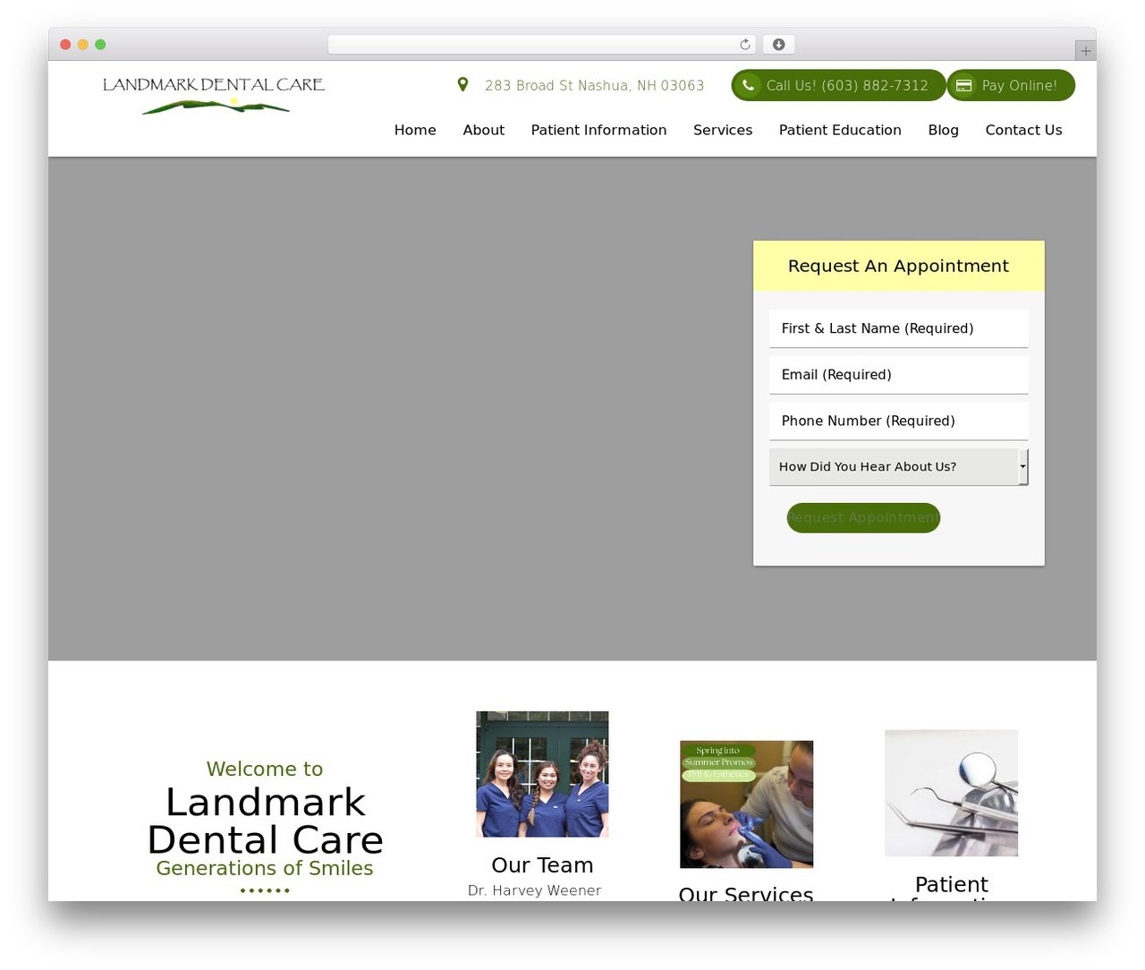 DoctorGenius Framework WordPress theme - landmarkdentalnashua.com