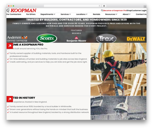 Impulse theme WordPress - koopmanlumber.com