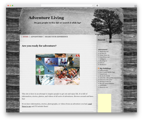 Rustic WordPress website theme - adventureliving.com/home