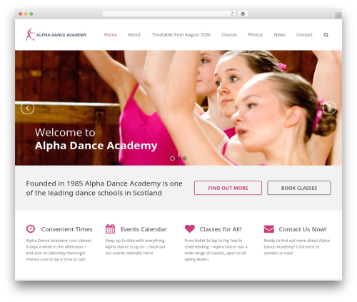 Impreza WP theme - alphadance.co.uk