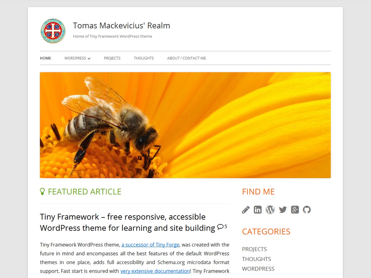 WordPress theme Tiny Framework - Child