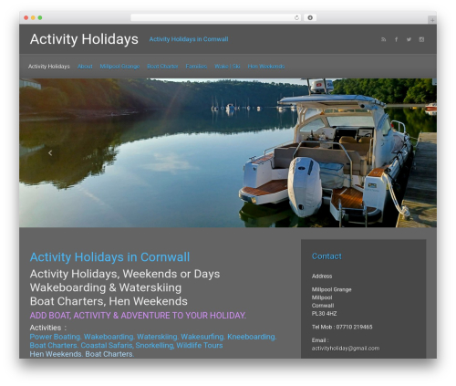 evolve free WordPress theme - activity-holidays.com
