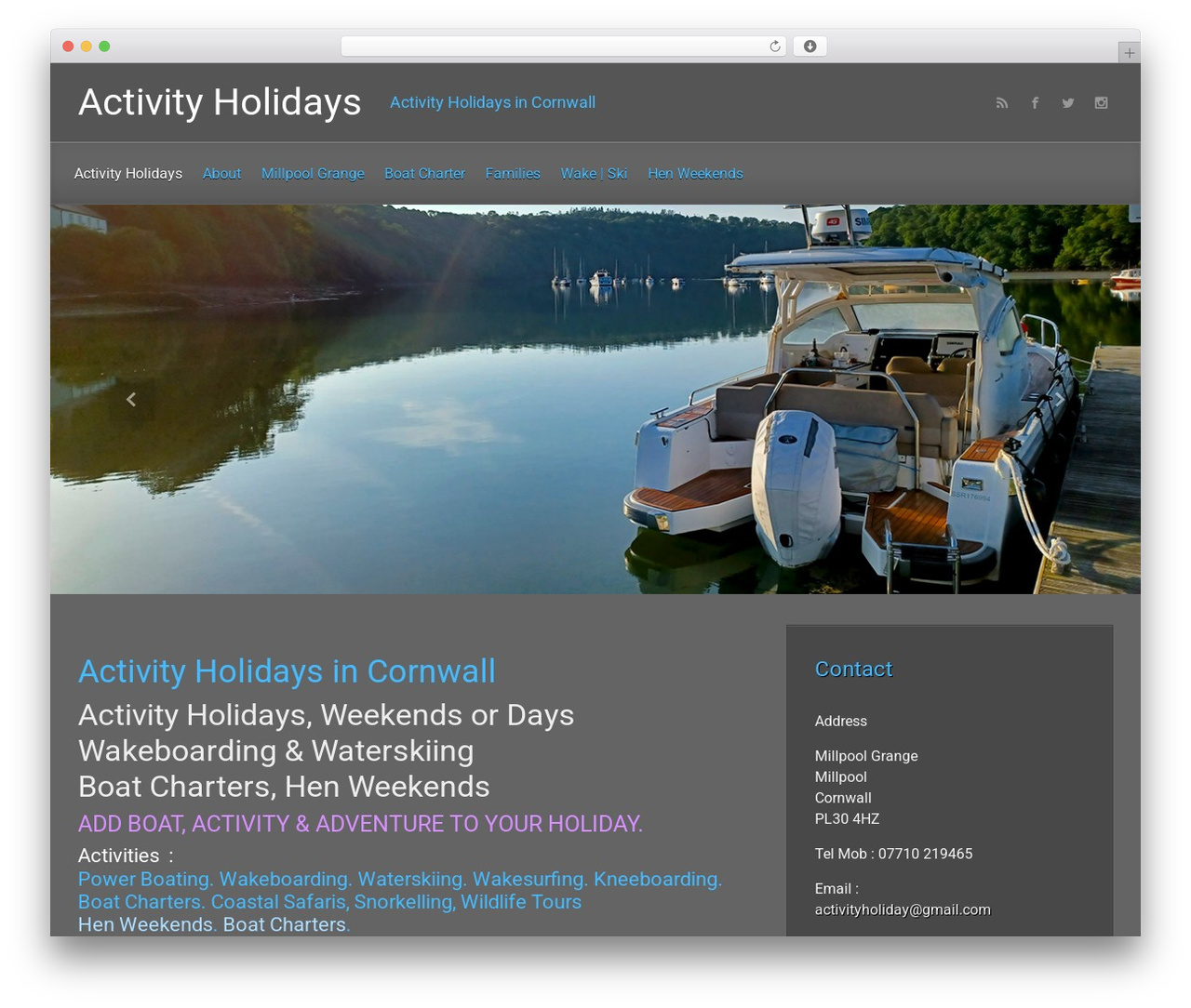 evolve free WordPress theme - activity-holidays.com