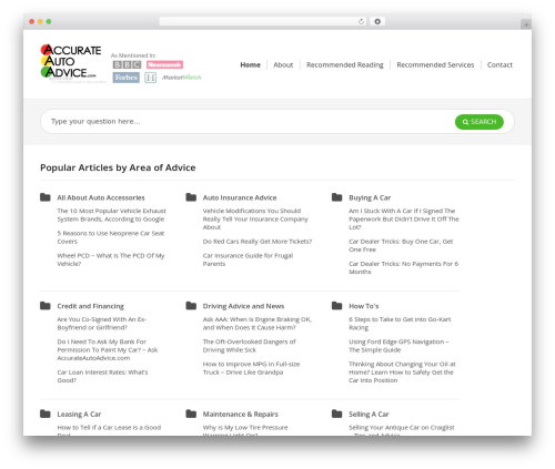 KnowHow theme WordPress - accurateautoadvice.com