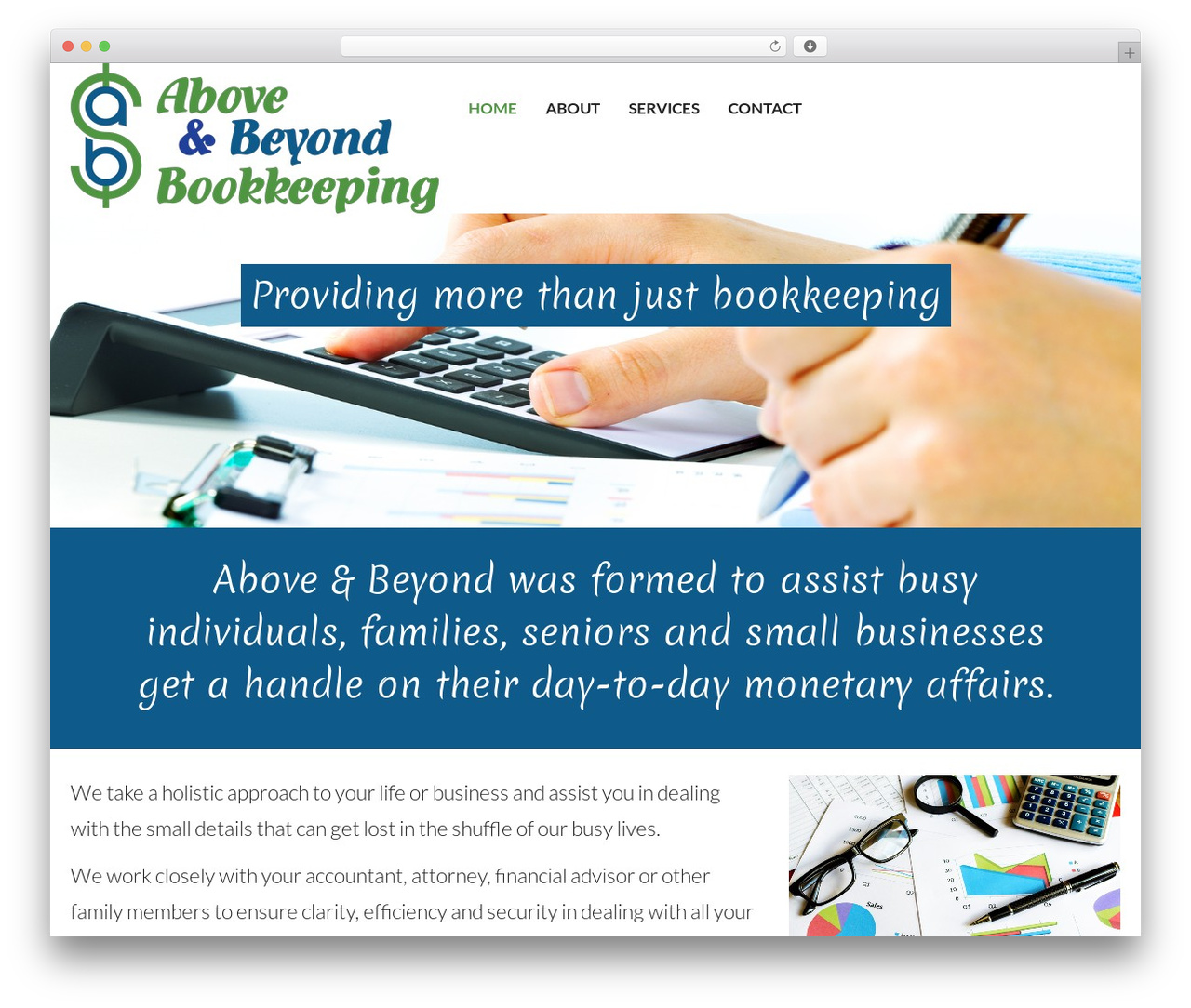 Omnitheme theme WordPress - aboveandbeyondbookkeeping.com