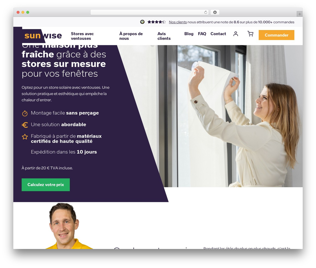 SunWise WordPress ecommerce theme - sunwise-screens.fr