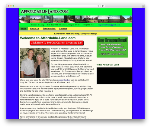 Catalyst WordPress theme - affordable-land.com