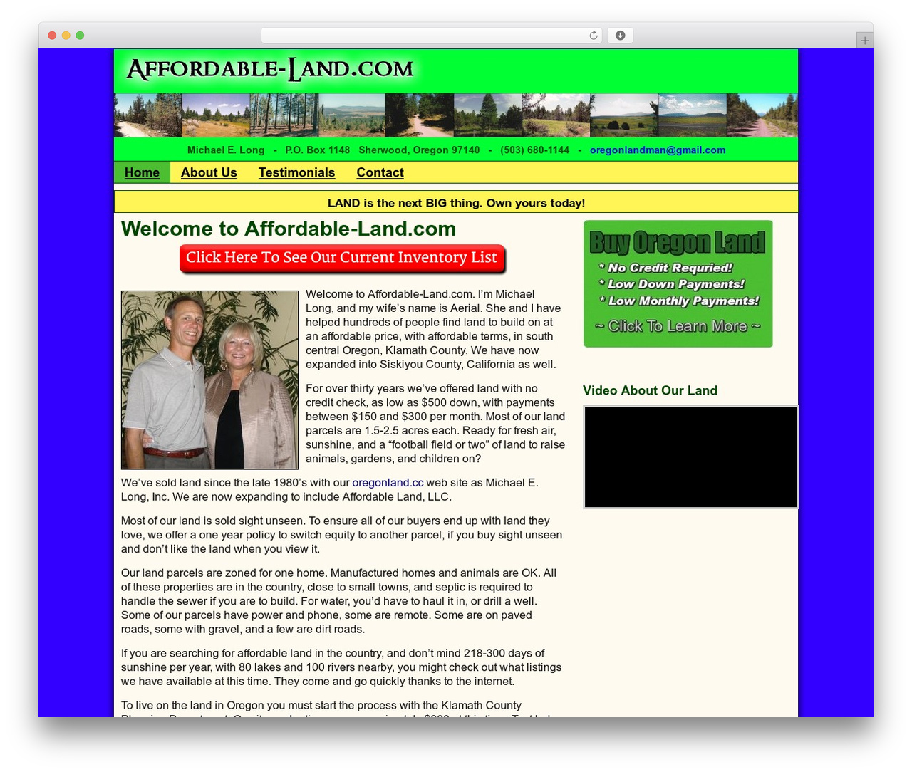 Catalyst WordPress theme - affordable-land.com