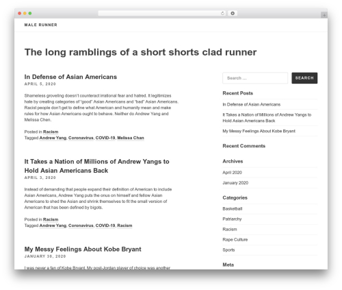 Slightly theme WordPress - malerunner.com