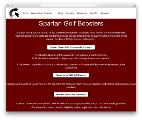 Charitable pro WordPress plugin - spartangolfboosters.org