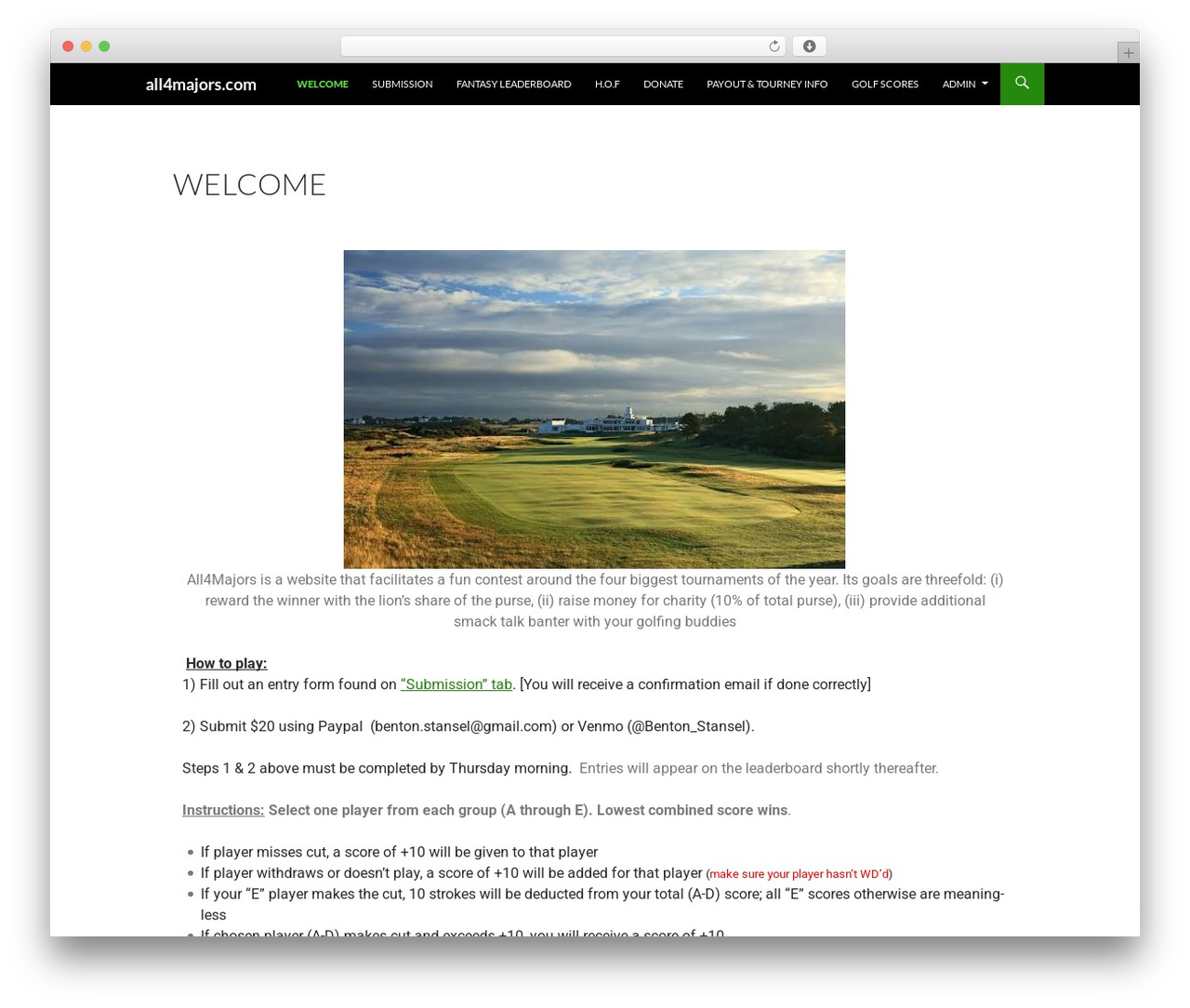 WordPress theme Developer 2014 - all4majors.com