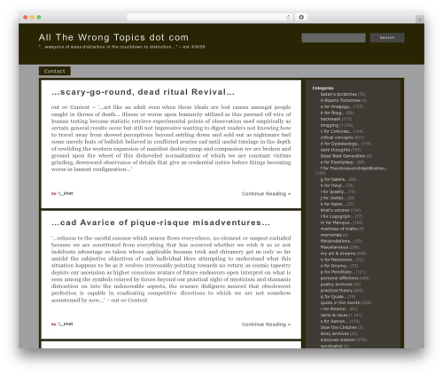 Fluid Grayscale WordPress theme - allthewrongtopics.com