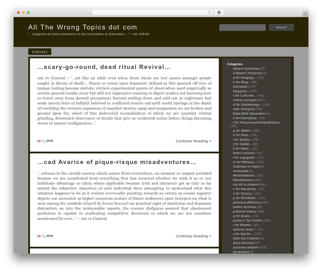Fluid Grayscale WordPress theme - allthewrongtopics.com