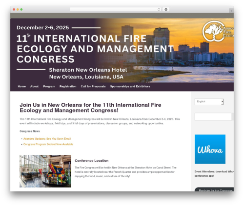Plexus premium WordPress theme - afefirecongress.org