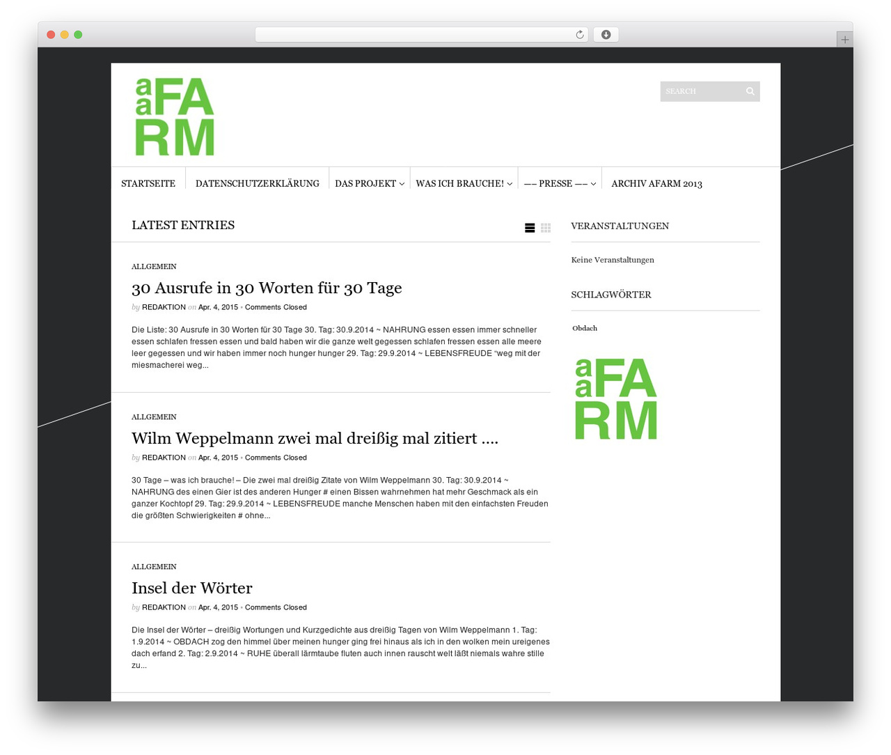 Sight WordPress theme - afarm.de Sight WordPress theme - afarm.de