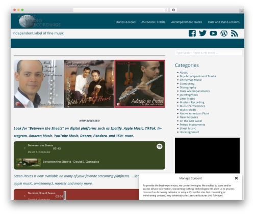 WP StrapFolio WordPress theme design - adventstudiorecordings.com