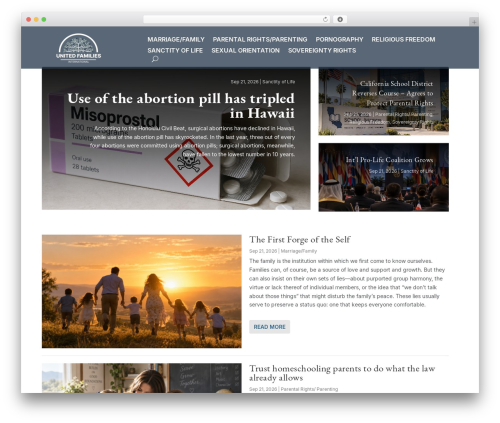 Extra newspaper WordPress theme - worldfamilynews.com