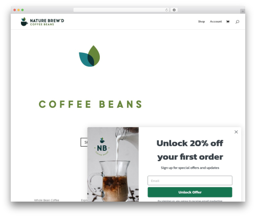 Imavex Development WordPress theme - naturebrewd.coffee