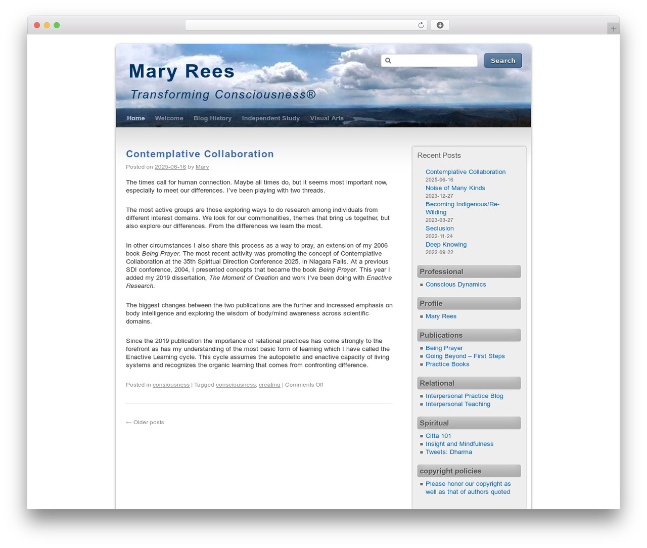 Third Style WordPress theme - mary-rees.com