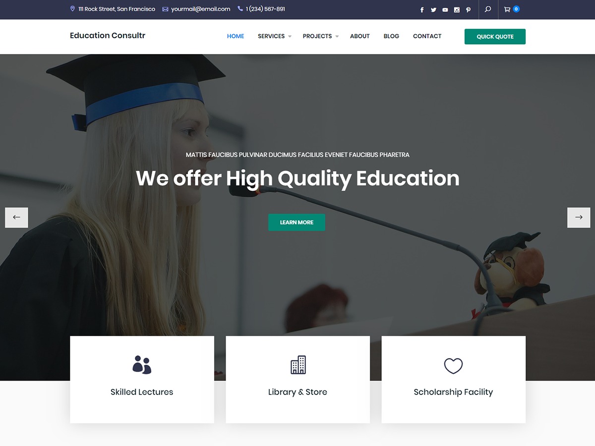 Education Consultr WordPress template for business