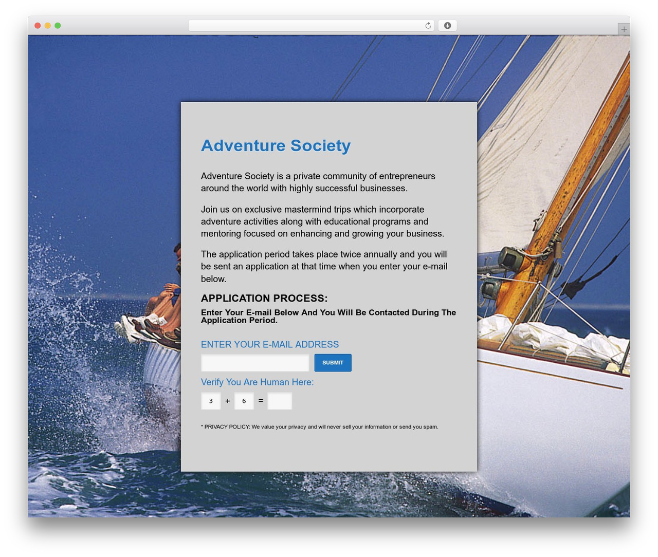 Launch Effect Lite WordPress theme - adventuresociety.com