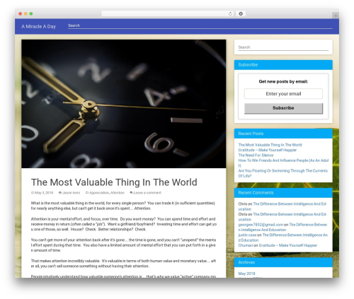 MaterialWP WordPress theme design - amiracleaday.com