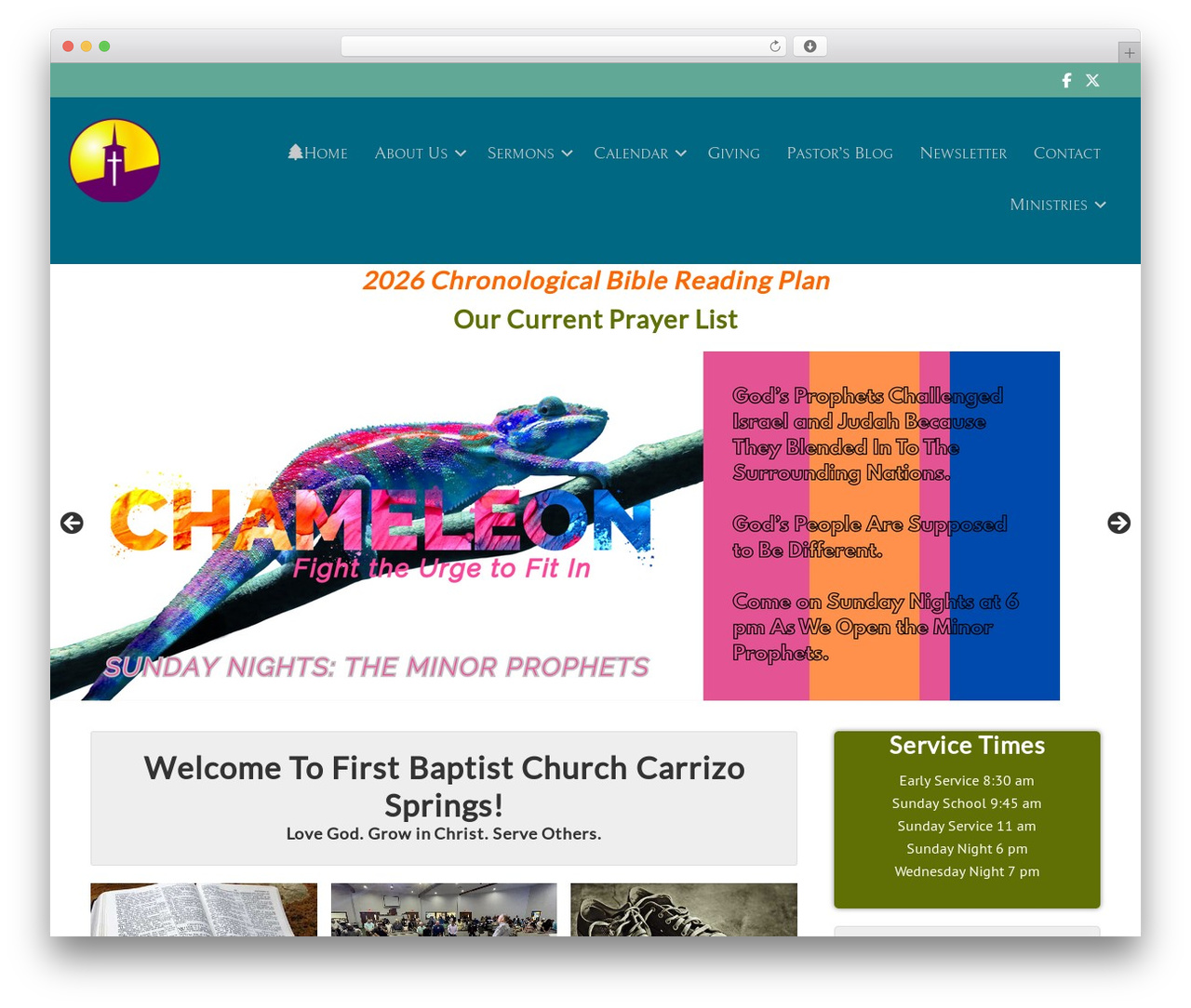Rooted WordPress theme - firstbaptistcarrizo.org