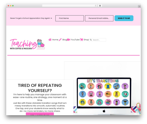 WordPress theme Hello Elementor - teachingwithcoffeeandmascara.com