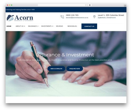 Advisor top WordPress theme - acorninsurance.co.nz