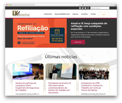 Amatra WordPress theme - amatra9.org.br