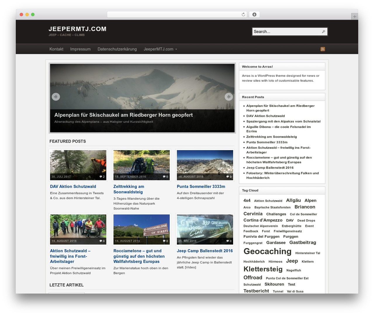Arras WordPress theme - jeepermtj.com