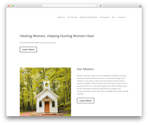 Divi theme WordPress - buriedtreasureshome.com
