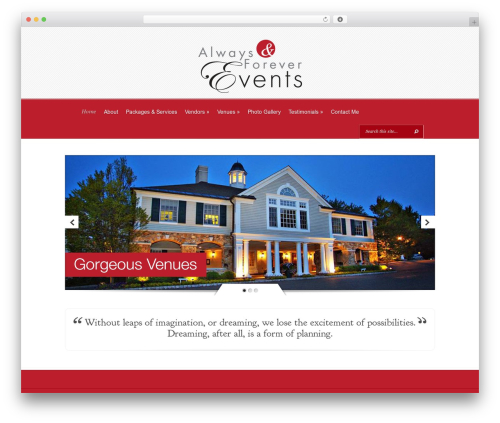 Evolution WordPress theme - alwaysandforevereventsllc.com