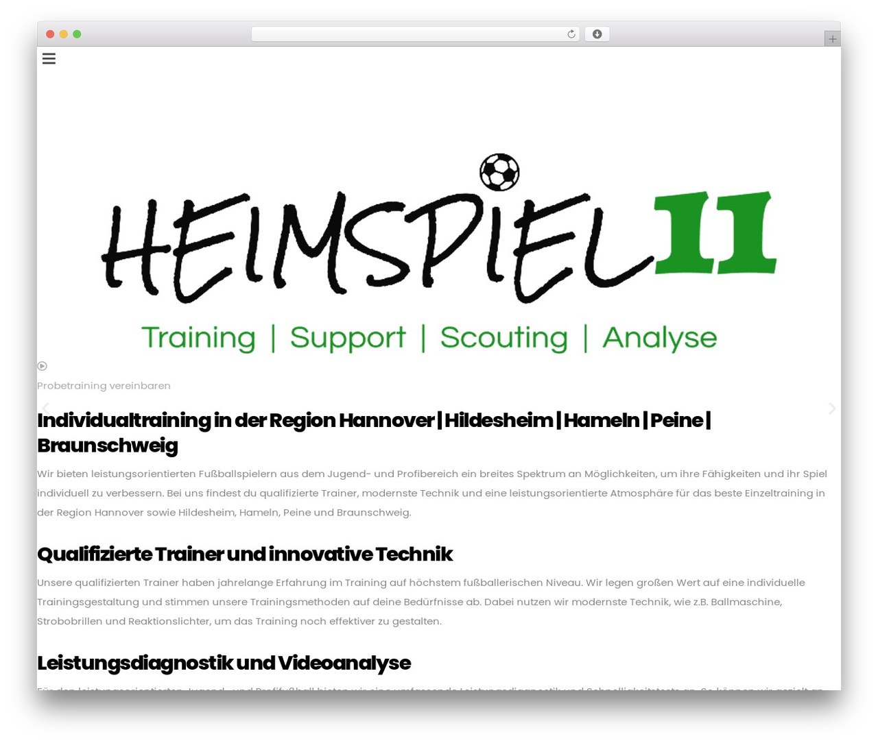 itheme WordPress website theme - heimspiel11.de